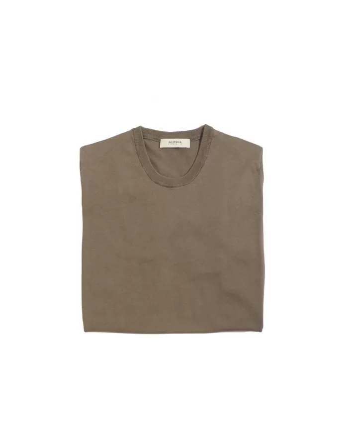 Andriani ALPHA STUDIO T-shirt in cotone basic old MILITARE AU-2010CS 8010