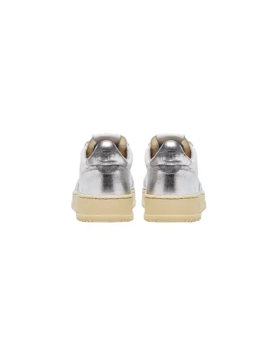 Andriani AUTRY Sneakers donna medialist low in pelle bicolore bianco argento AULW.WB18