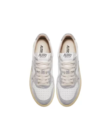 Andriani AUTRY Sneakers donna medialist low in pelle bicolore bianco argento AULW.WB18