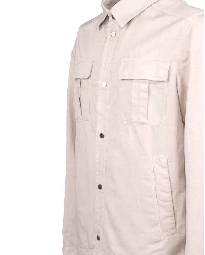 Andriani HERNO Overshirt uomo in cotone e lino Naturale GI000330U 13147.2605T01