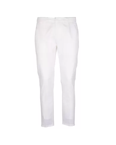 Andriani DONDUP Pantaloni uomo Alfredo slim in cotone Bianco UP518 GSE046U PTD.000
