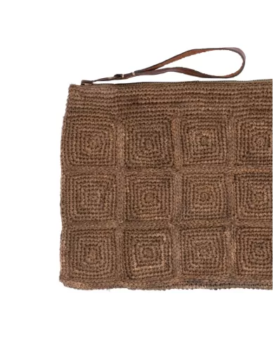 Andriani IBELIV Pochette Tiako in rafia DARK TEA TIAKO.DARK TEA