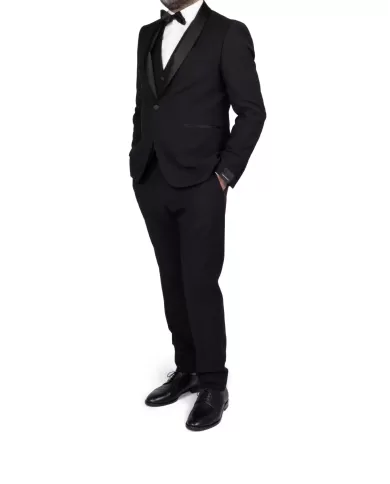 Andriani TAGLIATORE Abito smoking con gilet Nero EFBR18A01 080004.N1146