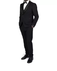 Andriani TAGLIATORE Abito smoking con gilet Nero EFBR18A01 080004.N1146