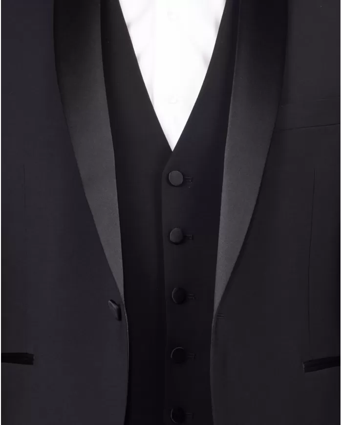 Andriani TAGLIATORE Abito smoking con gilet Nero EFBR18A01 080004.N1146