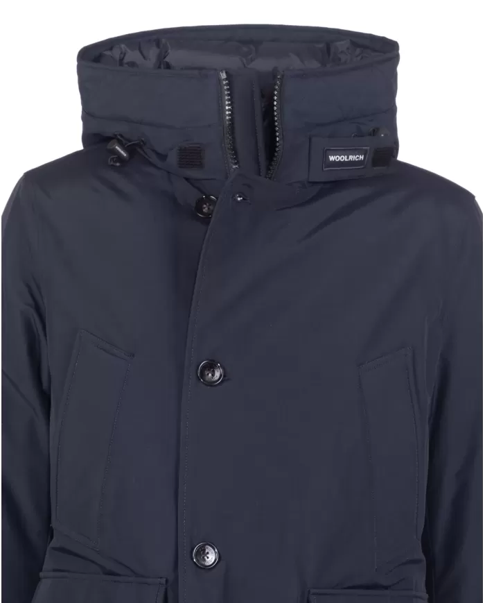 Andriani WOOLRICH Giaccone uomo con cappuccio Melton blue CFWOOU0771MRUT0001.MLB