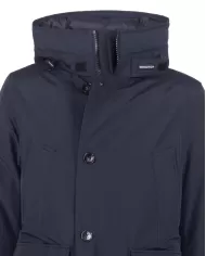 Andriani WOOLRICH Giaccone uomo con cappuccio Melton blue CFWOOU0771MRUT0001.MLB