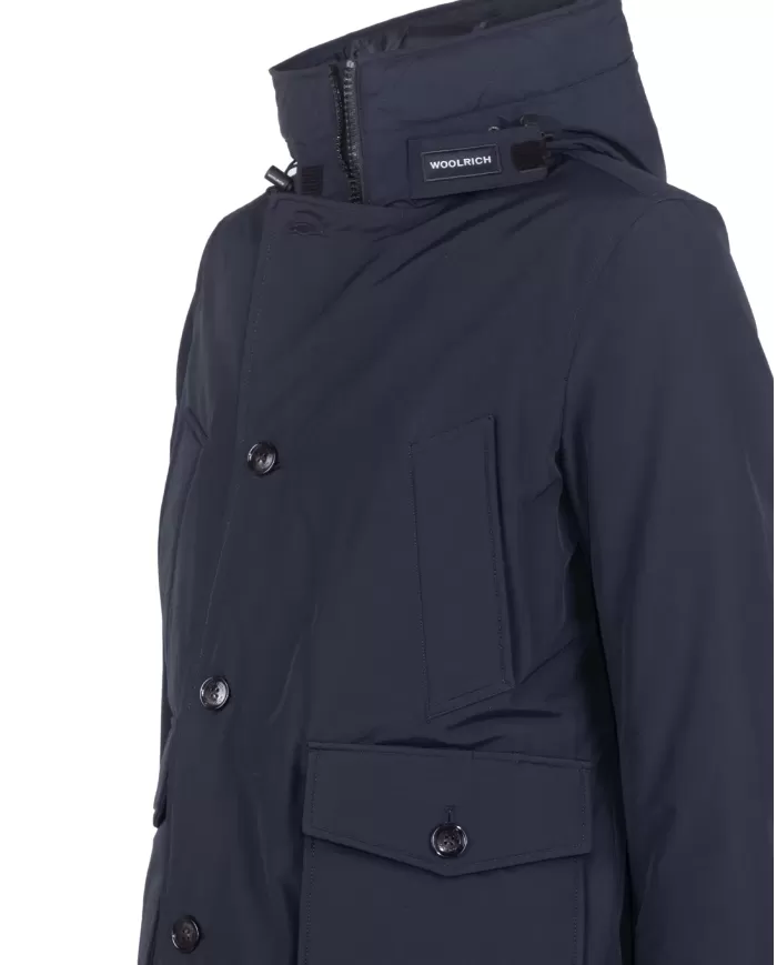 Andriani WOOLRICH Giaccone uomo con cappuccio Melton blue CFWOOU0771MRUT0001.MLB