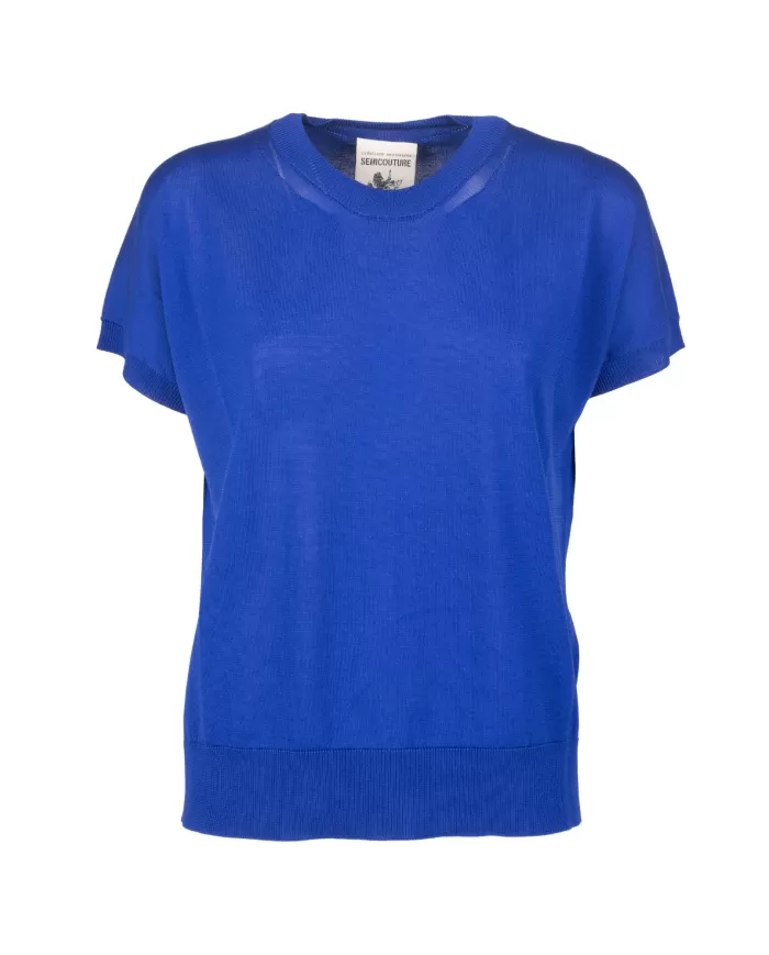 Andriani SEMI COUTURE Maglia donna mezza manica MISTY BLUE Y4SA02.M62-0