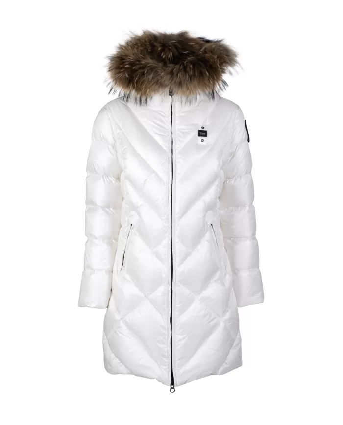 BLAUER Piumino medio donna BIANCO OTTICO int. BIANCO OTTICO