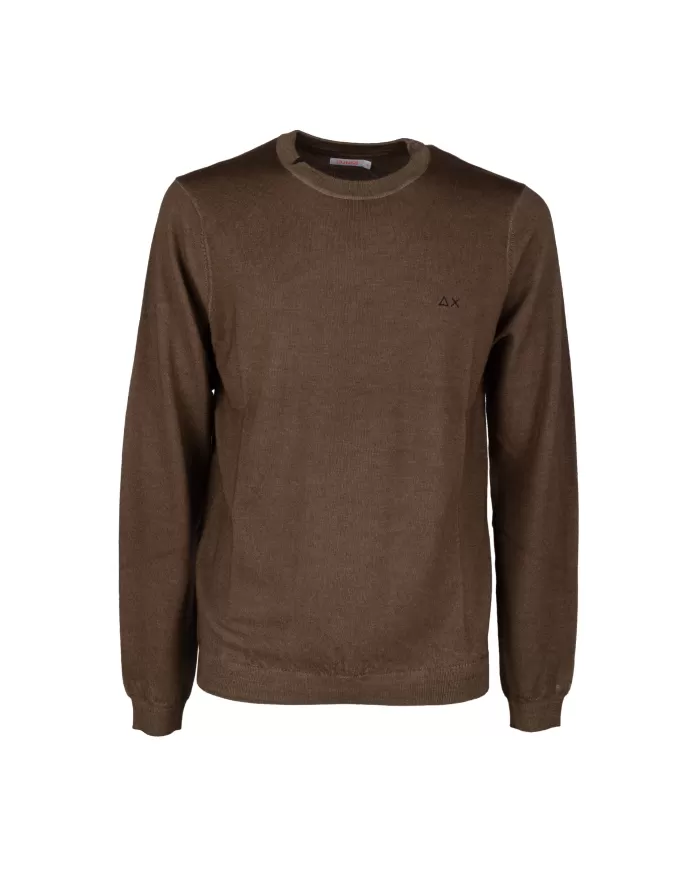 Andriani SUN 68 Maglia girocollo in lana e cotone Marrone K44147.08