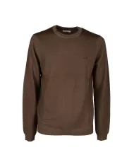 SUN 68 Maglia girocollo in lana e cotone Marrone