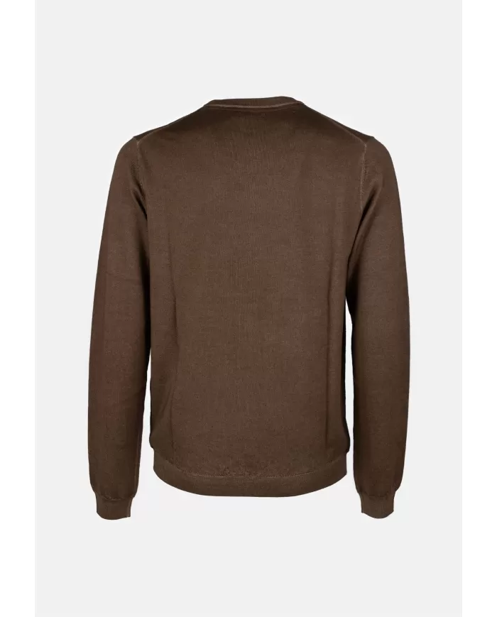 Andriani SUN 68 Maglia girocollo in lana e cotone Marrone K44147.08