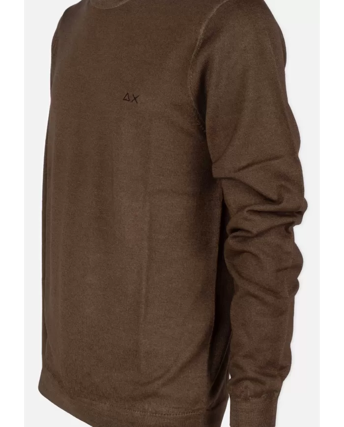 Andriani SUN 68 Maglia girocollo in lana e cotone Marrone K44147.08