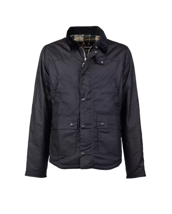 Andriani BARBOUR Giaccone uomo cerato Reelin Blu navy MWX1106.NY92