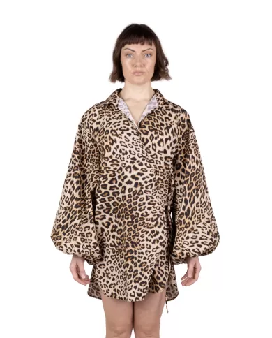 Andriani A PAPER KID Abito vestaglia animalier nero PKWODR054.178