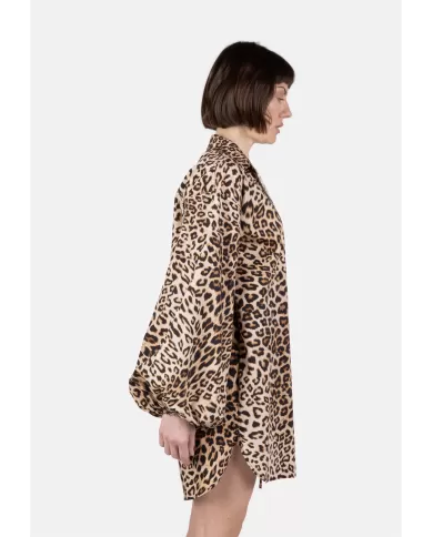 Andriani A PAPER KID Abito vestaglia animalier nero PKWODR054.178