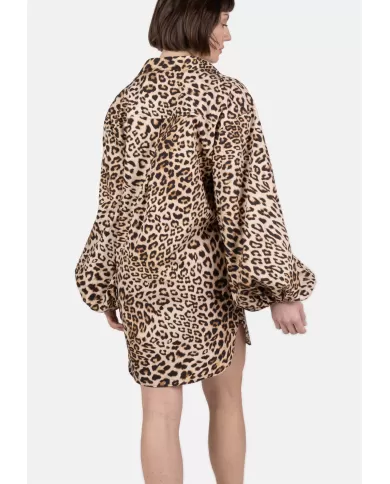 Andriani A PAPER KID Abito vestaglia animalier nero PKWODR054.178