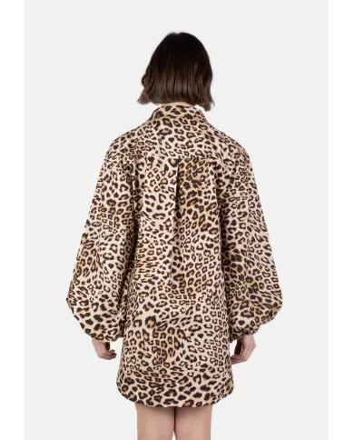 Andriani A PAPER KID Abito vestaglia animalier nero PKWODR054.178