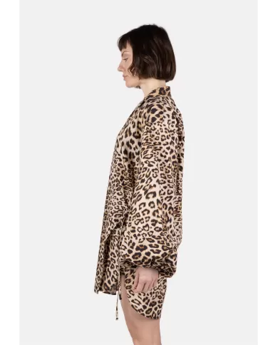 Andriani A PAPER KID Abito vestaglia animalier nero PKWODR054.178