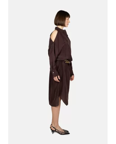 Andriani TELA Abito chemisier donna marrone 010261 010436.K026