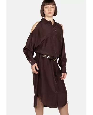 Andriani TELA Abito chemisier donna marrone 010261 010436.K026
