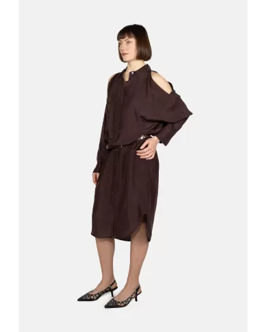 Andriani TELA Abito chemisier donna marrone 010261 010436.K026