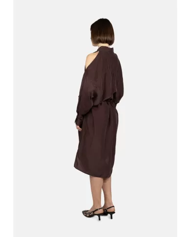 Andriani TELA Abito chemisier donna marrone 010261 010436.K026