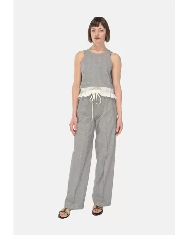 Andriani 8PM Top donna sfrangiato Nero tortora D8PM51H43.032