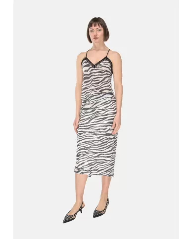 Andriani 8PM Top paillettes zebrato nero beige D8PM51H70.119