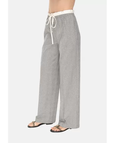 Andriani 8PM Pantaloni donna Principe di galles Nero tortora D8PM51P04.032