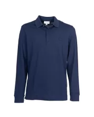 LACOSTE Polo uomo regular fit in piqué elasticizzato blu