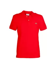 LACOSTE Polo uomo slim fit in piqué rossa