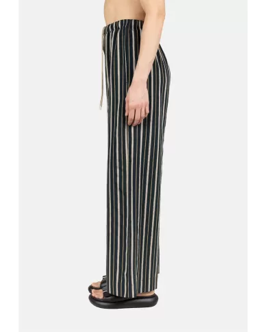 Andriani TELA Pantaloni donna rigati nero beige 140142 010495.Y001