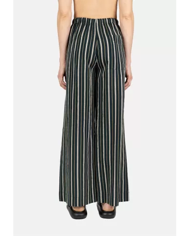 Andriani TELA Pantaloni donna rigati nero beige 140142 010495.Y001
