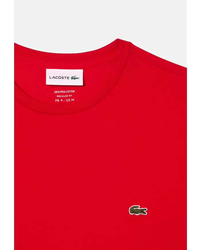 Andriani LACOSTE T-shirt in cotone Pima rosso TH6709.240
