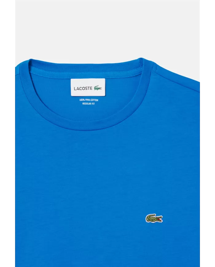 Andriani LACOSTE T-shirt in cotone Pima turchese TH6709.3D3