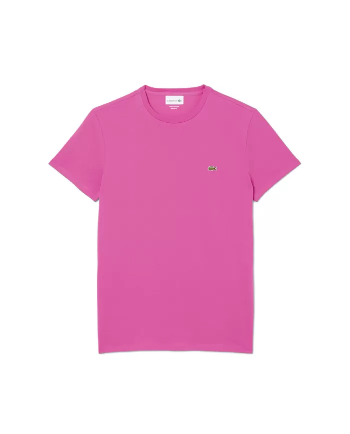 Andriani LACOSTE T-shirt in cotone Pima Fucsia TH6709.I1L