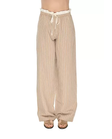Andriani 8PM Pantaloni con coulisse in cotone beige D8PM51P04-A.021