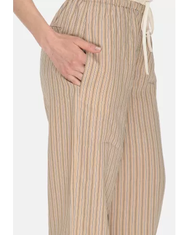 Andriani 8PM Pantaloni con coulisse in cotone beige D8PM51P04-A.021