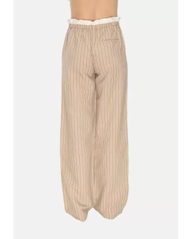 Andriani 8PM Pantaloni con coulisse in cotone beige D8PM51P04-A.021
