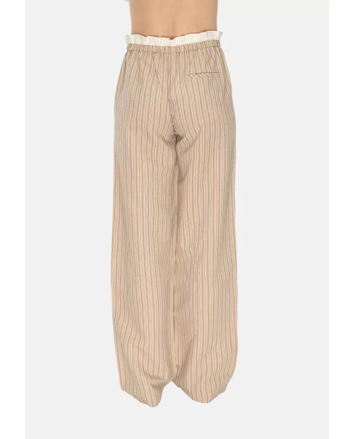 Andriani 8PM Pantaloni con coulisse in cotone beige D8PM51P04-A.021
