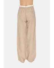 Andriani 8PM Pantaloni con coulisse in cotone beige D8PM51P04-A.021