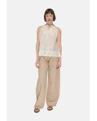 Andriani 8PM Pantaloni con coulisse in cotone beige D8PM51P04-A.021