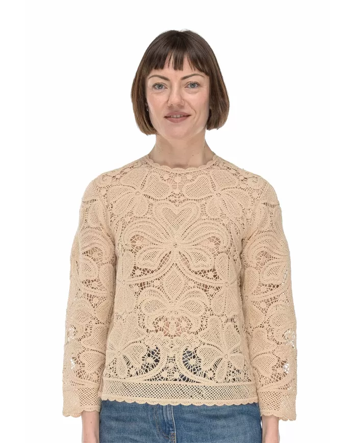 Andriani SEMI COUTURE Maglia donna uncinetto beige S5SA55.B58-1