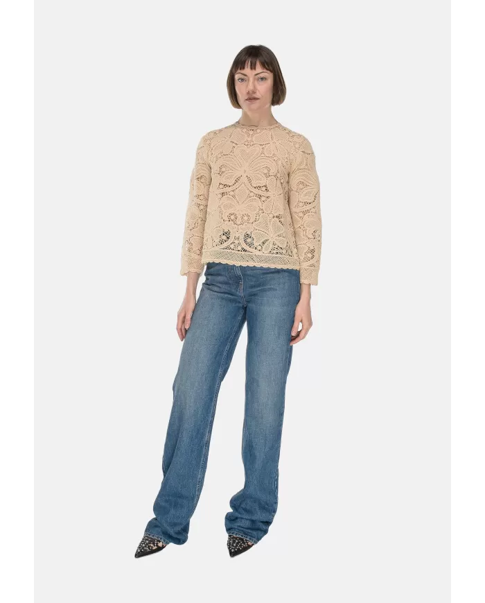 Andriani SEMI COUTURE Maglia donna uncinetto beige S5SA55.B58-1