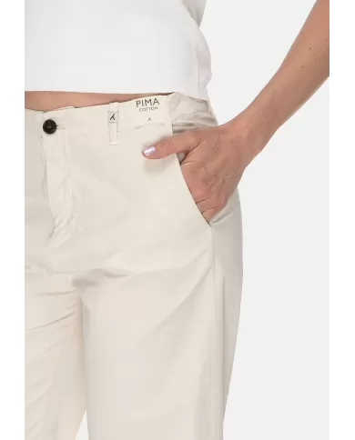 Andriani MYTHS Pantaloni donna misto lino bianchi 25D41 190-FR.04