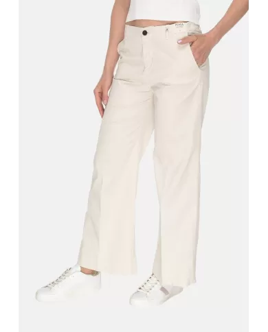 Andriani MYTHS Pantaloni donna misto lino bianchi 25D41 190-FR.04