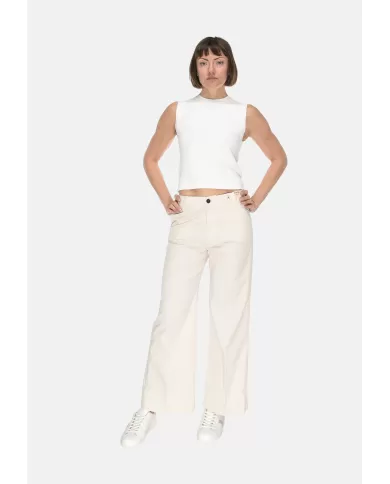 Andriani MYTHS Pantaloni donna misto lino bianchi 25D41 190-FR.04