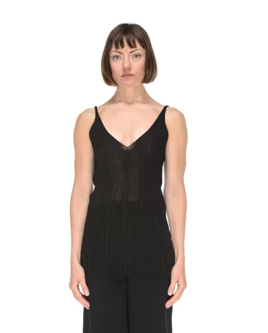 Andriani ALPHA STUDIO Canotta donna a coste Nera AD-2070T.2002